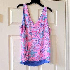 Lilly Pulitzer Florin Reversible Tank Top Don't Be Jelly Size Large